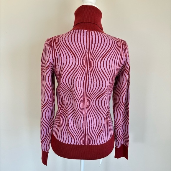 Saunders Collective Wave Pattern Turtleneck Sweater XS - Picture 9 of 11